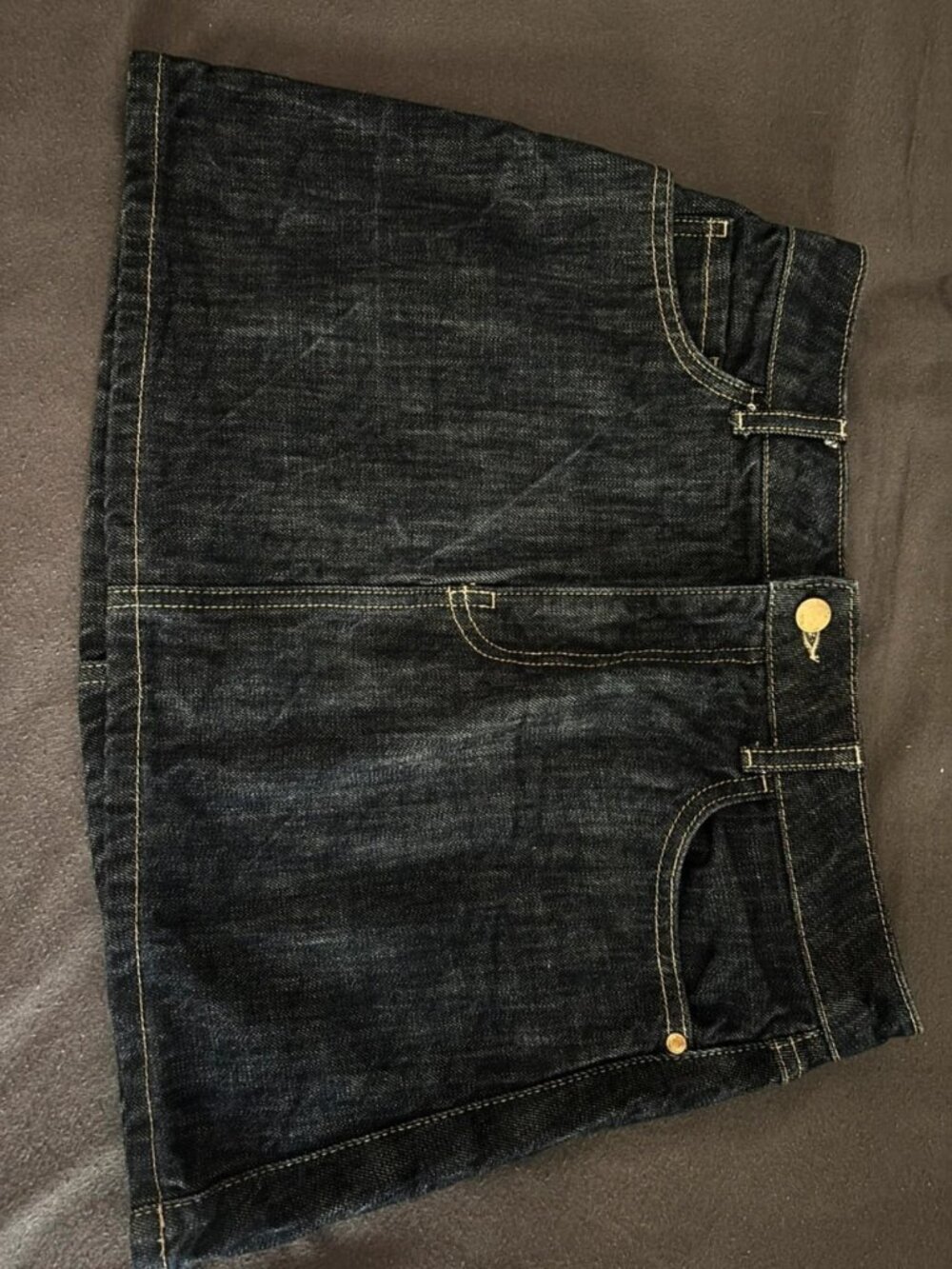 Dark Wash Denim Mini Skirt Size M
